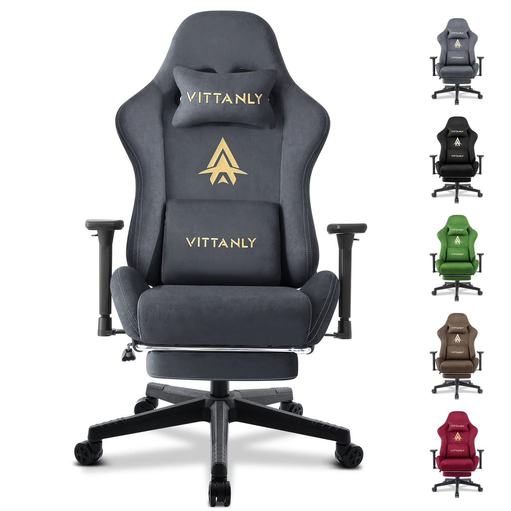 Chaise gaming ergonomique en similicuir suédé