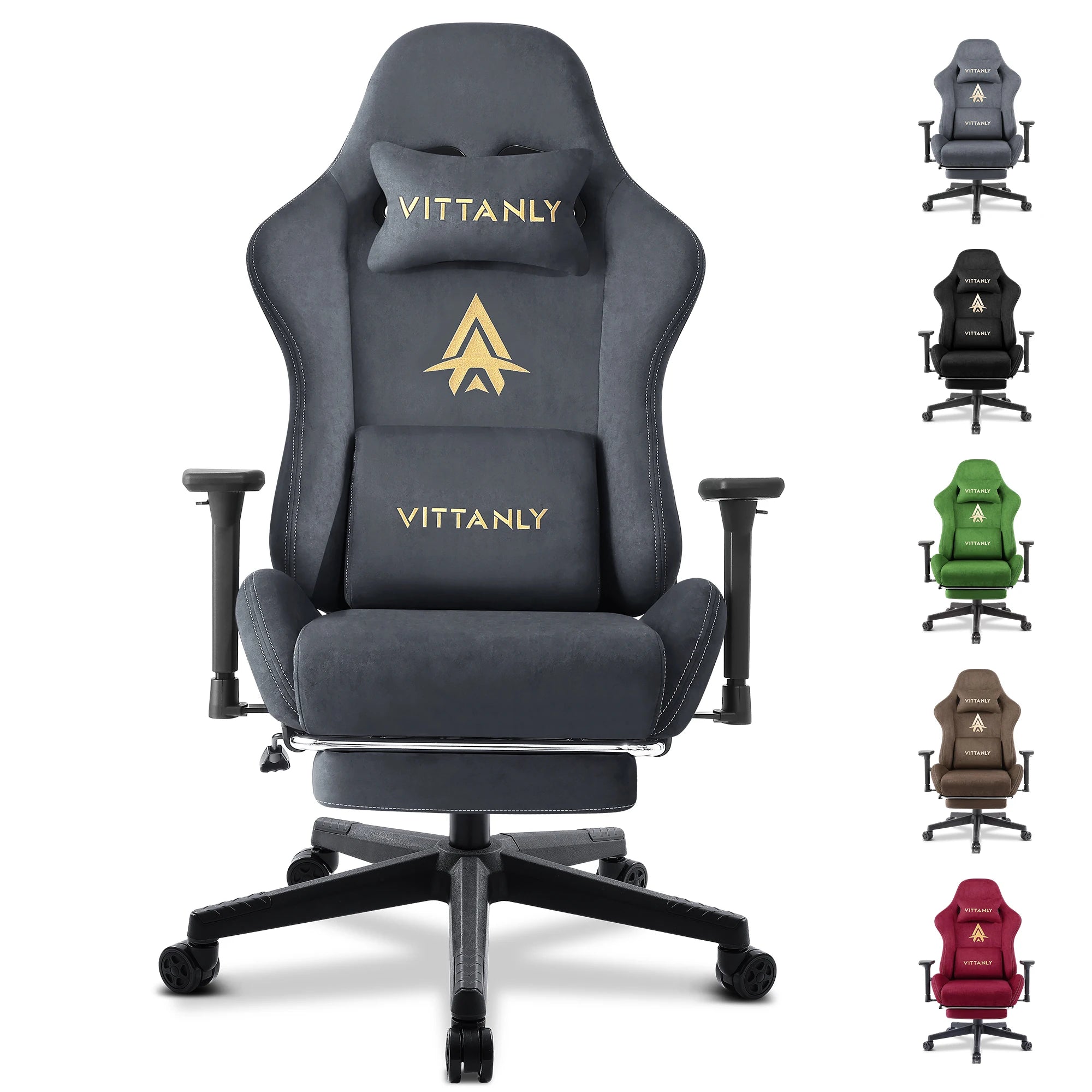 Chaise gaming ergonomique en similicuir suédé