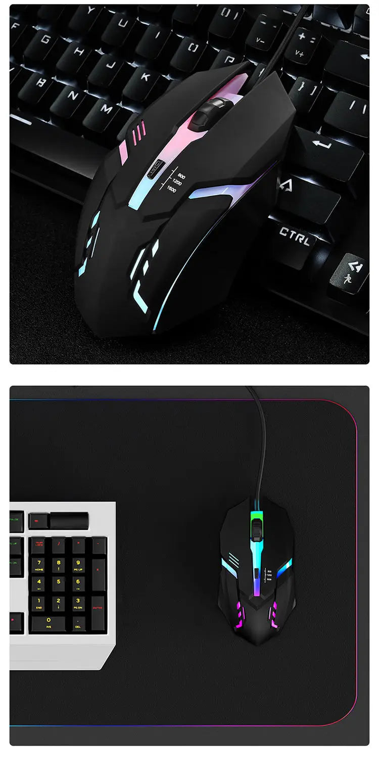 souris gaming ergonomique USB rétroéclairée