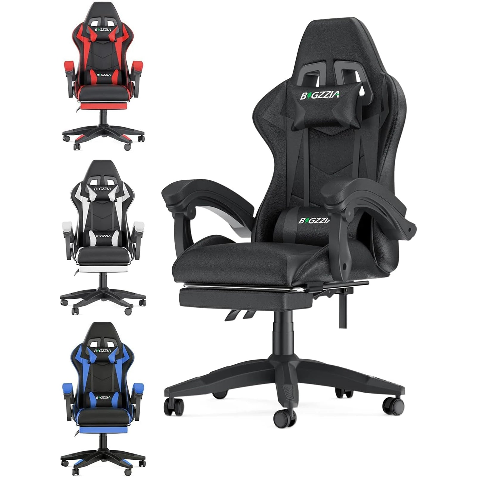 Chaise gaming ergonomique avec repose-pieds