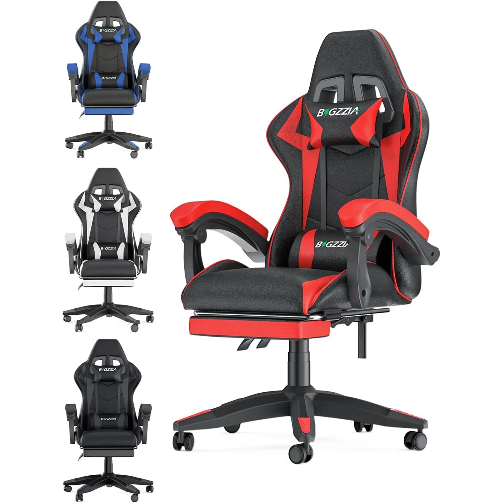 Chaise gaming ergonomique avec repose-pieds