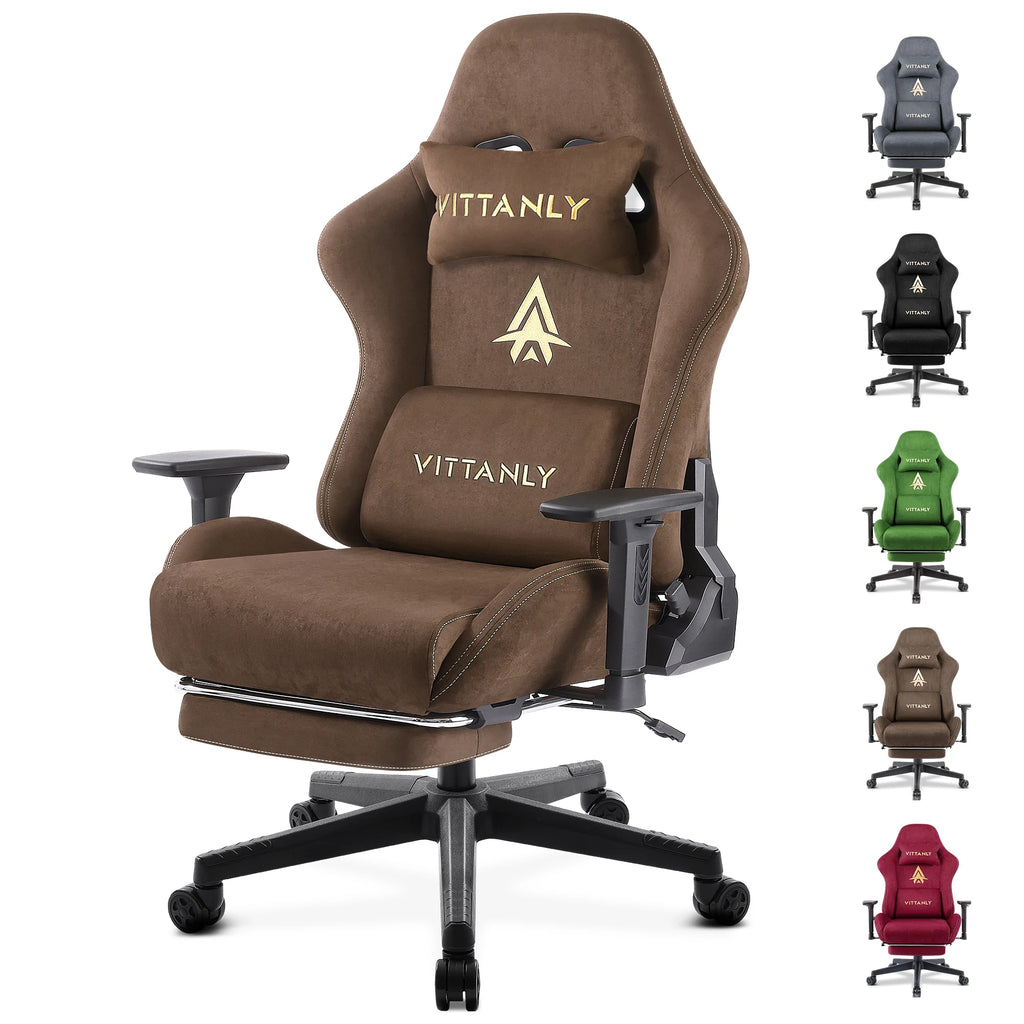 Chaise gaming ergonomique en similicuir suédé