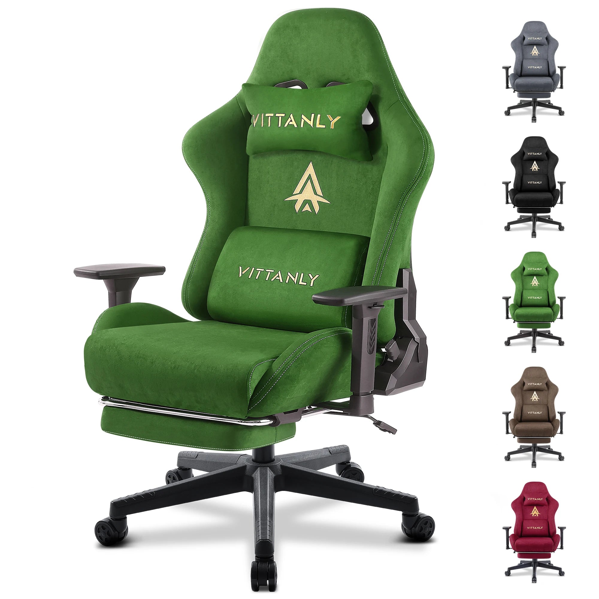 Chaise gaming ergonomique en similicuir suédé