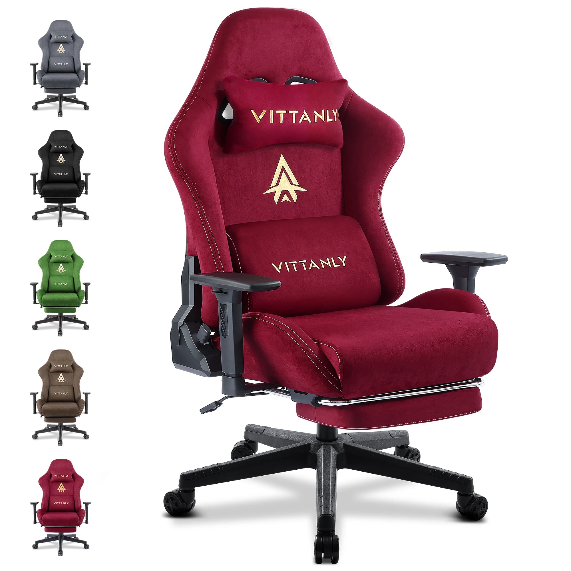 Chaise gaming ergonomique en similicuir suédé
