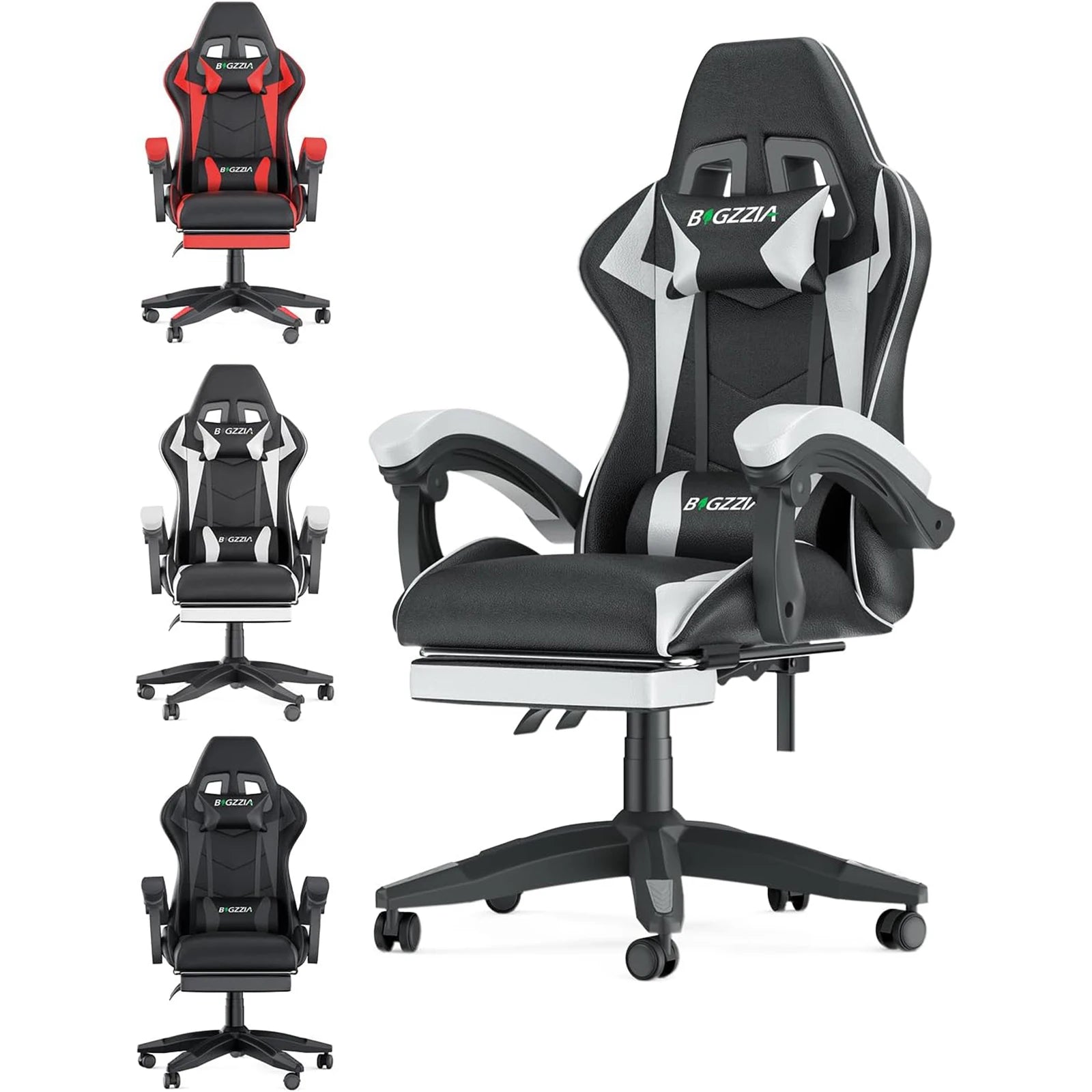 Chaise gaming ergonomique avec repose-pieds