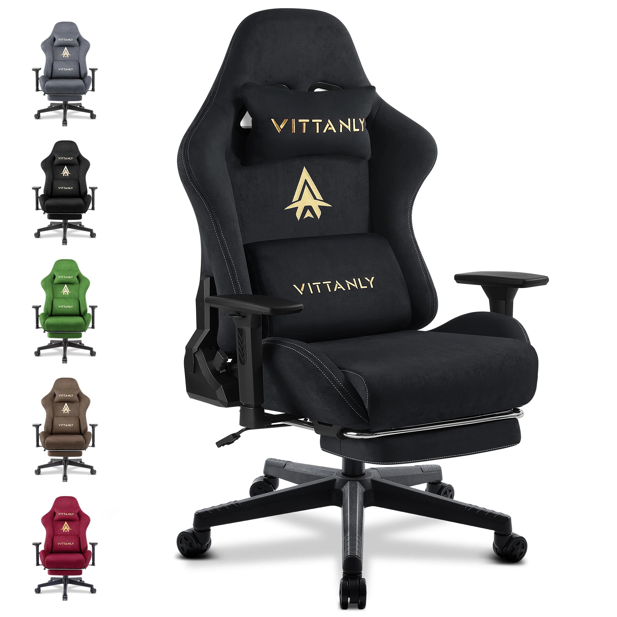 Chaise gaming ergonomique en similicuir suédé